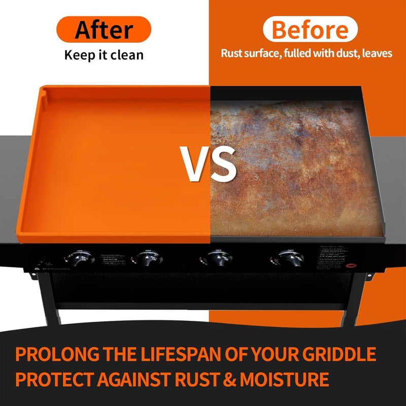 GrillChef Silicone Griddle Cover Mat for Blackstone 36 Inch, Full Wrap-Around Flat Top Cover, Heavy Duty Food-Grade Grill Buddy Mats, All Season Griddle Top Protective for Grill Accessories - Image 5